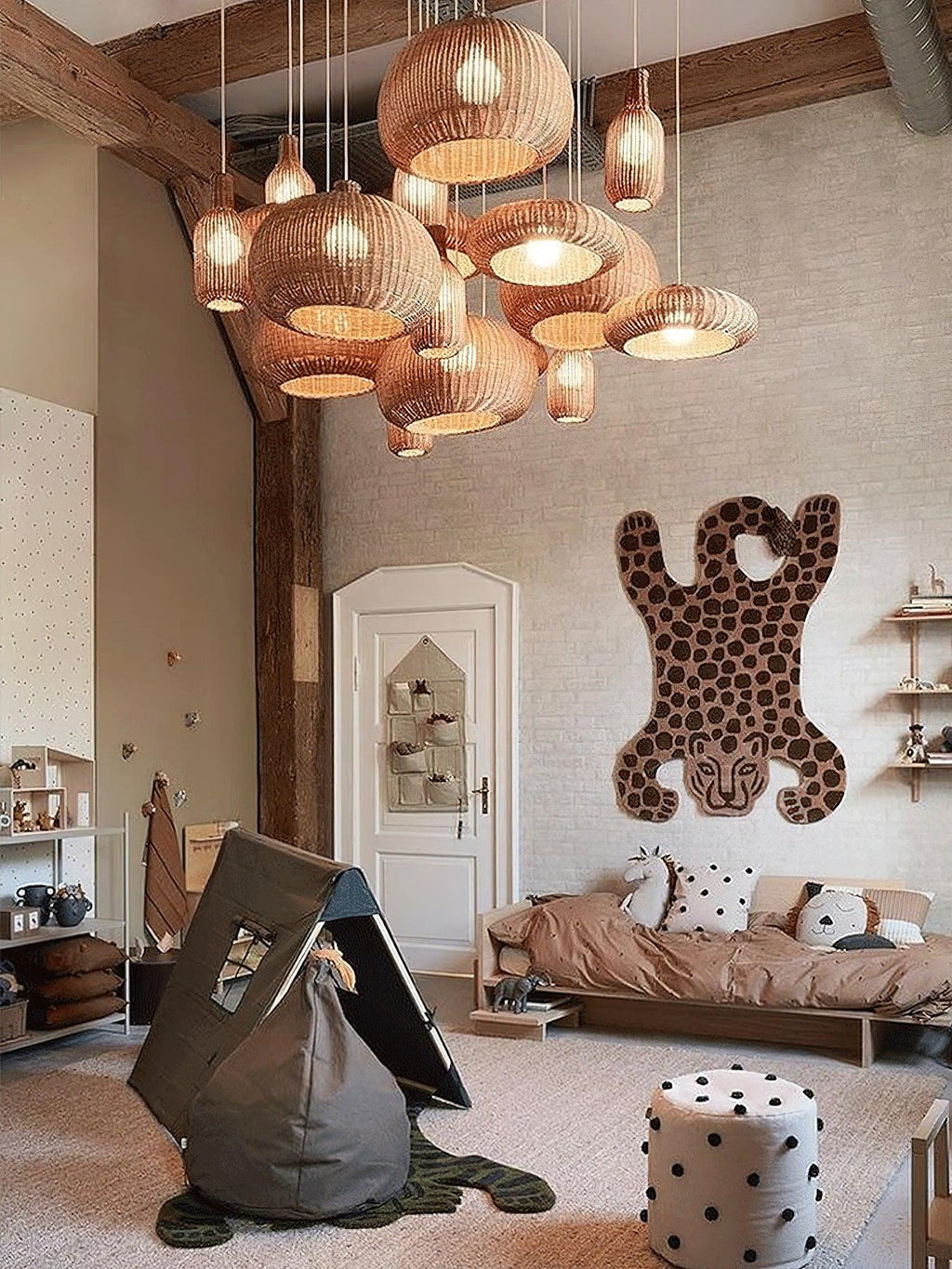 Vintage Rattan Hanging light Pendant Lamp