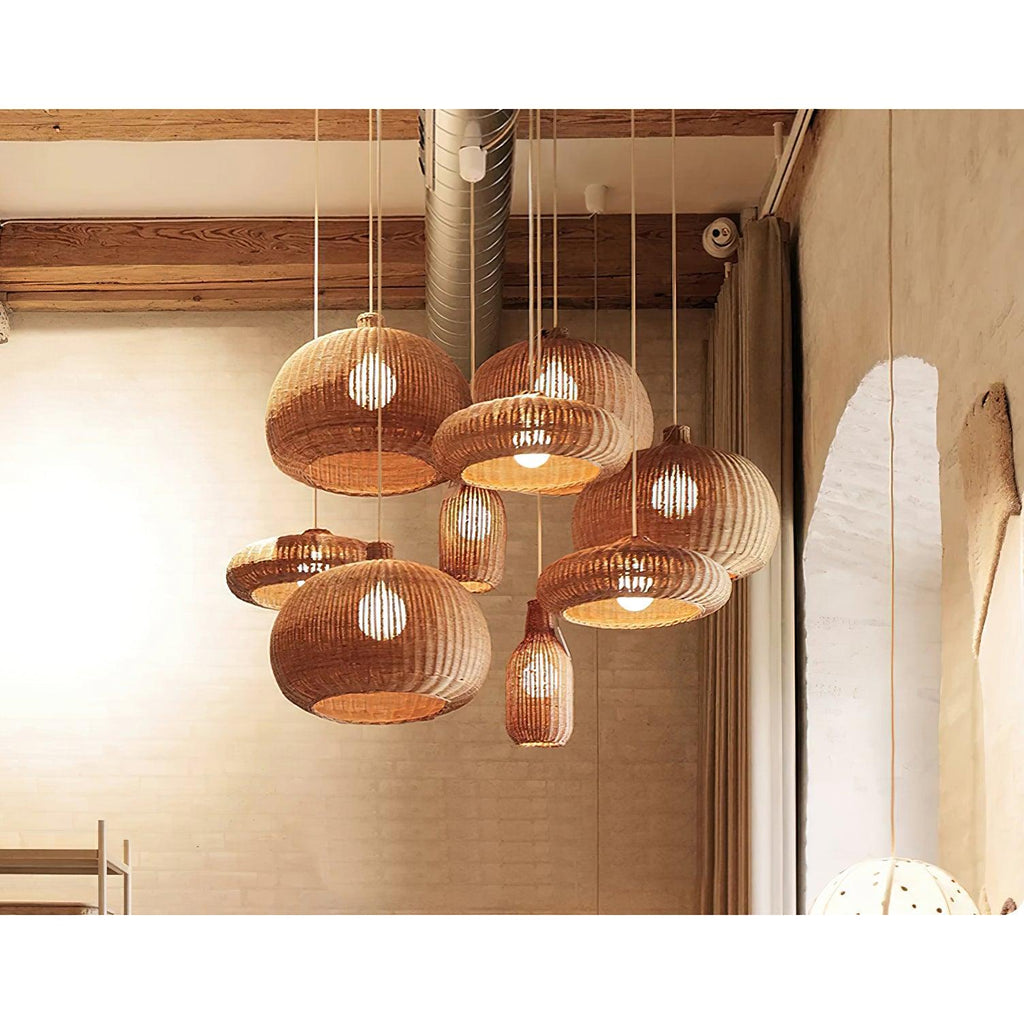Vintage Rattan Hanging light Pendant Lamp