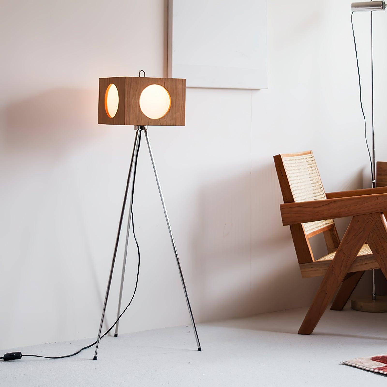 Vintage Tripod Camera Uplight Lamp Floor Lamp