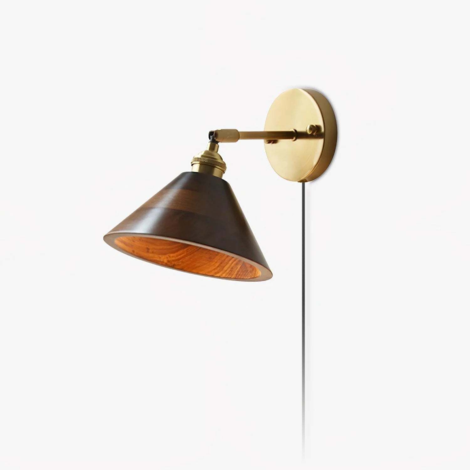 Vintage Wood Plug-in Sconce Wall Lamp