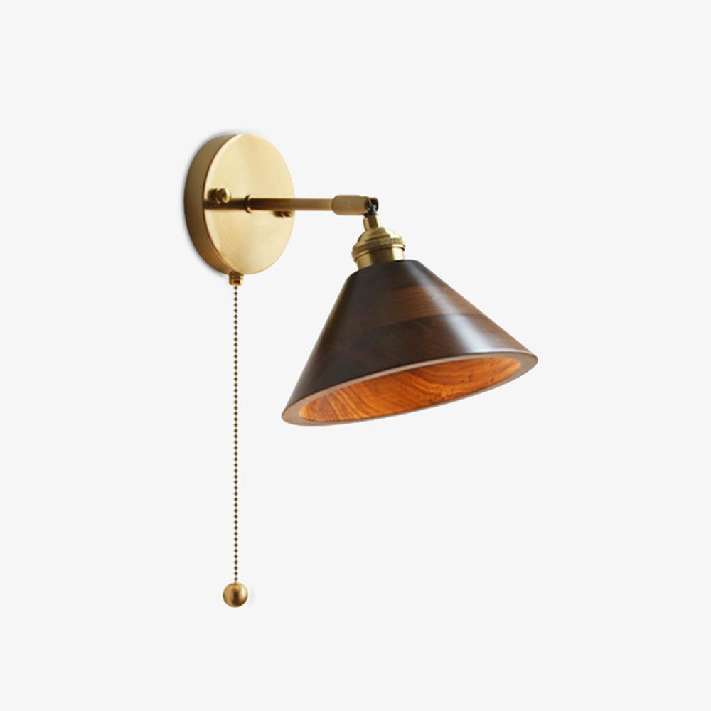 Vintage Wood Plug-in Sconce Wall Lamp