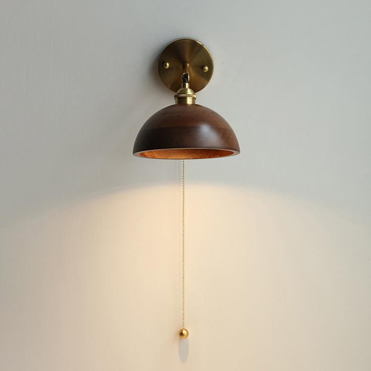 Vintage Wood Plug-in Sconce Wall Lamp