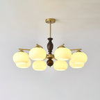 Walnut Beige Orb Electrolier Chandelier