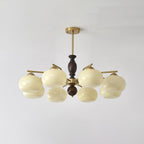 Walnut Beige Orb Electrolier Chandelier