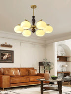 Walnut Beige Orb Electrolier Chandelier