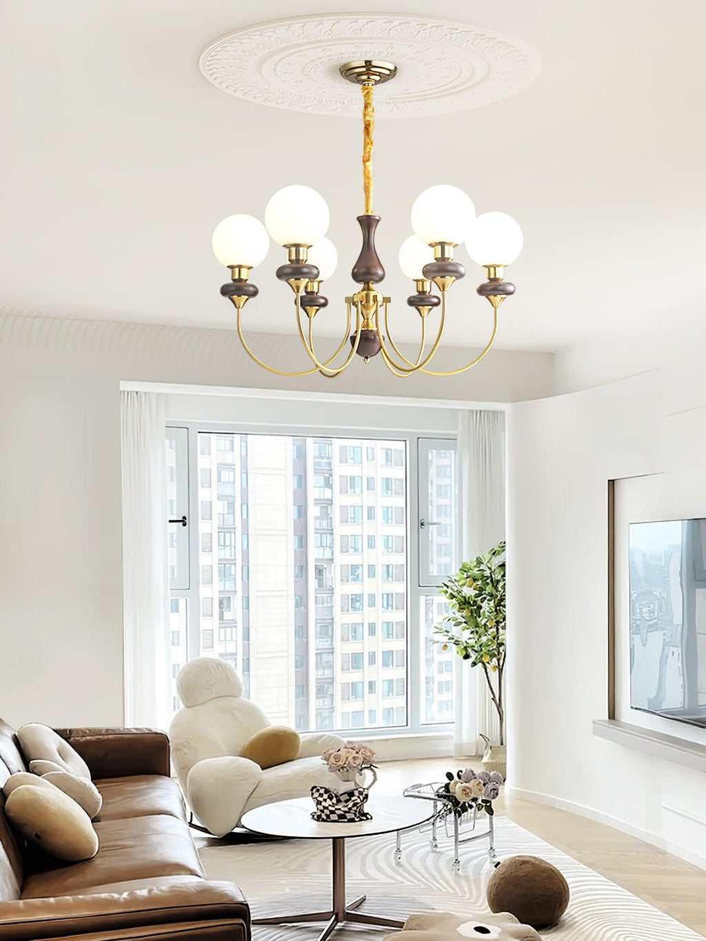 Retro Monique Gasolier Chandelier
