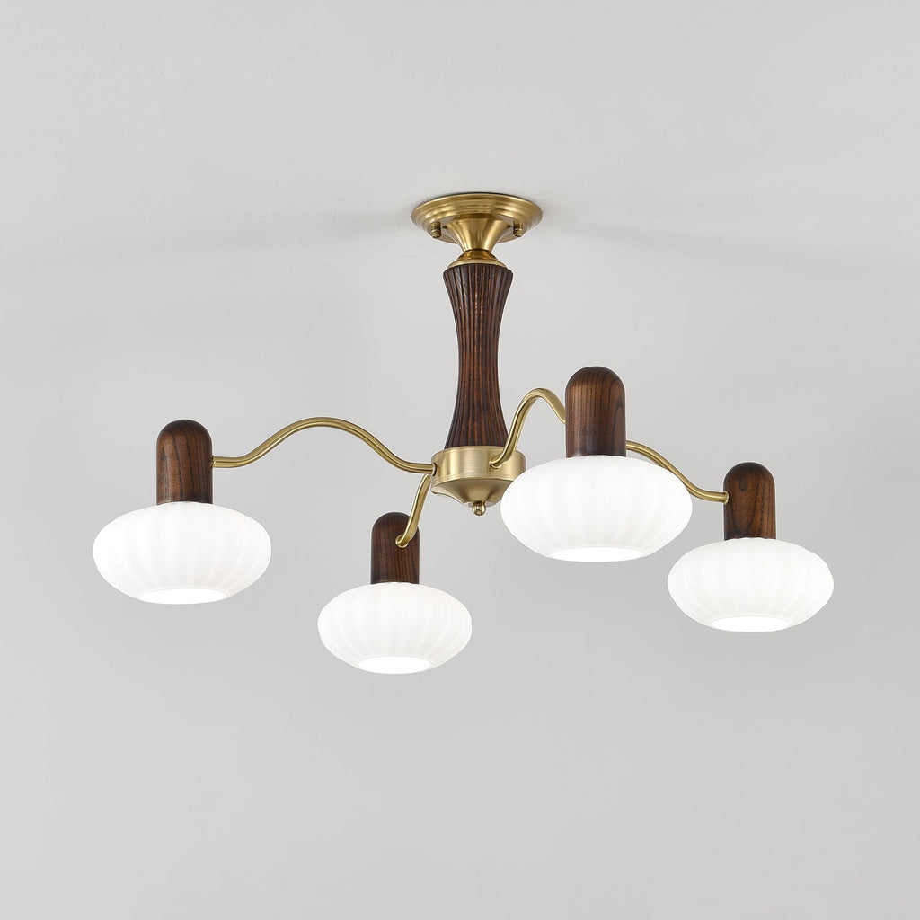 Walnut Color Embrace Gasolier Chandelier