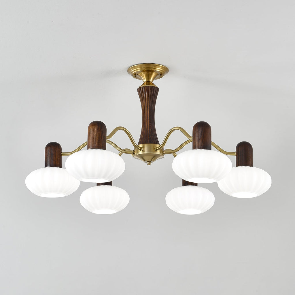 Walnut Color Embrace Gasolier Chandelier