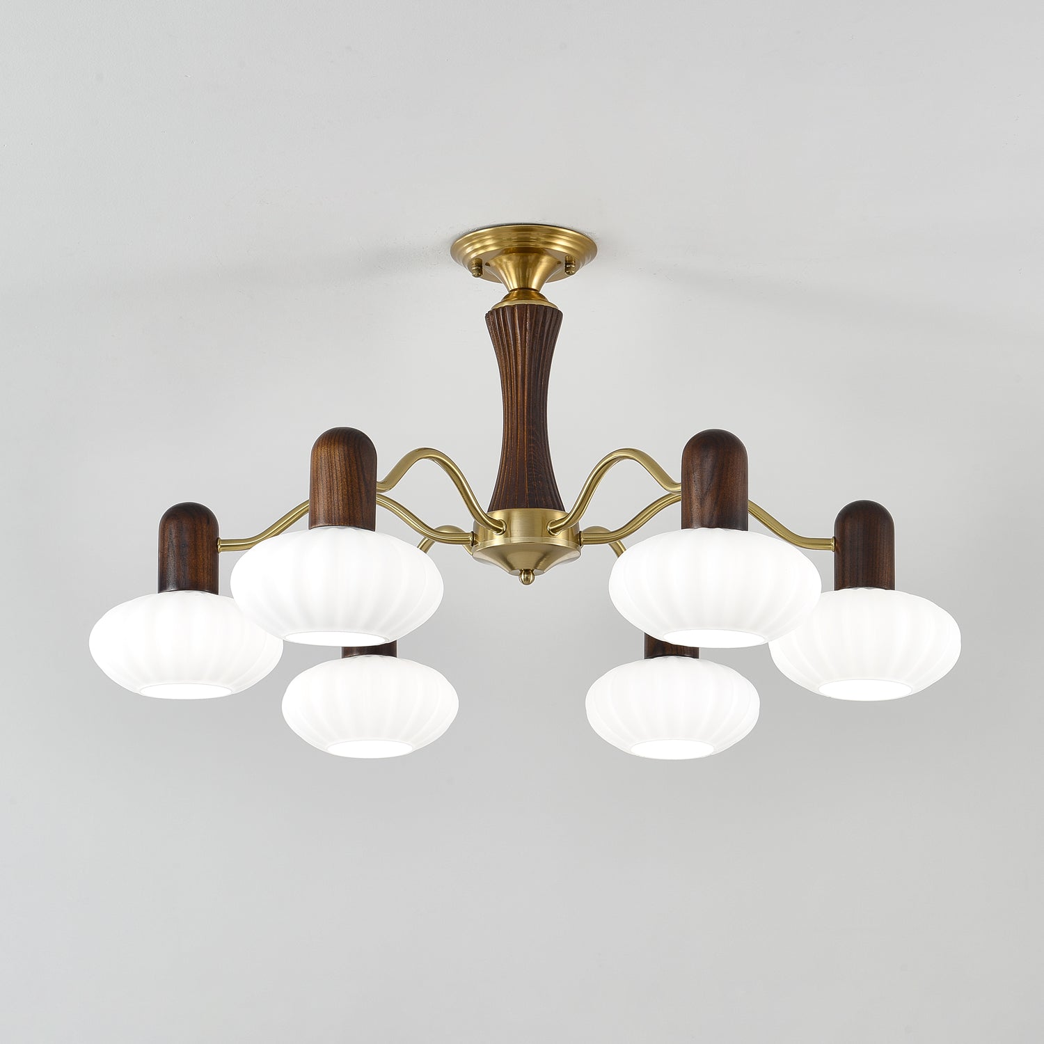 Walnut Color Embrace Gasolier Chandelier