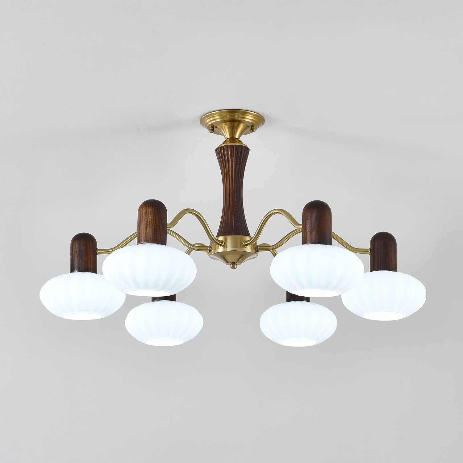 Walnut Color Embrace Gasolier Chandelier