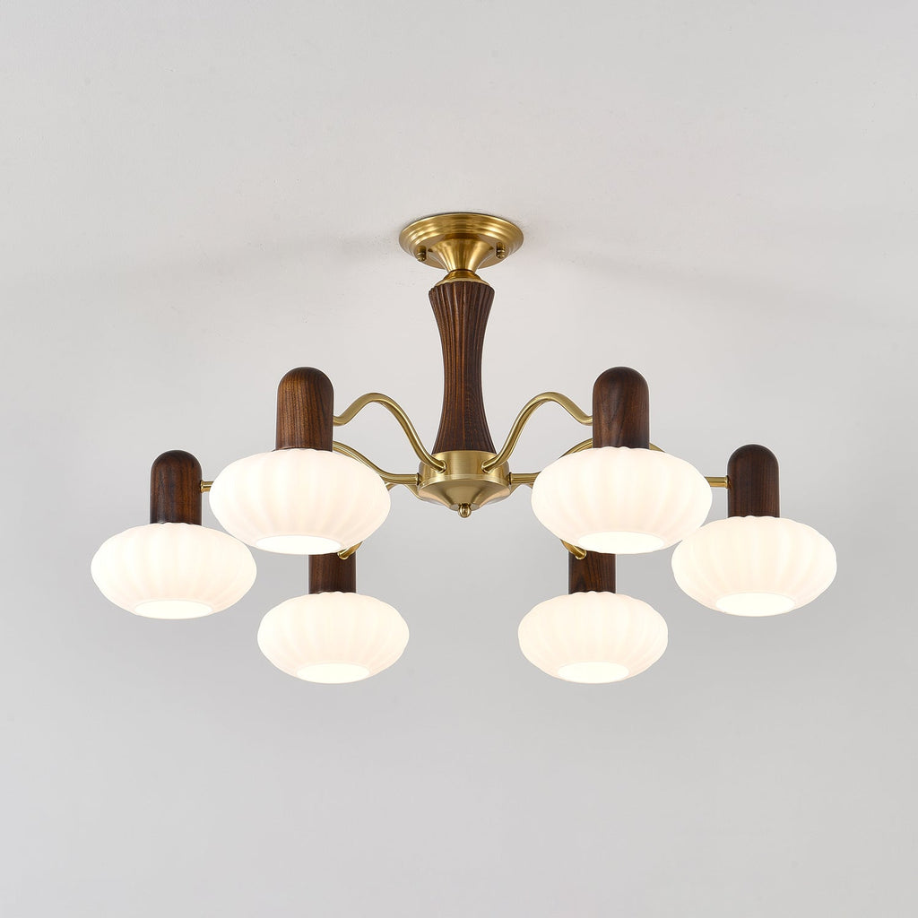 Walnut Color Embrace Gasolier Chandelier