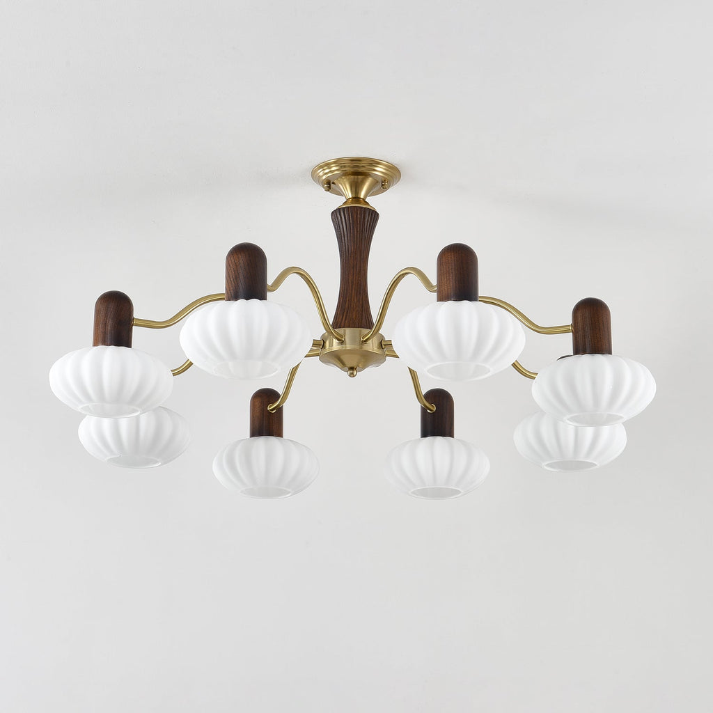 Walnut Color Embrace Gasolier Chandelier