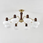 Walnut Color Embrace Gasolier Chandelier