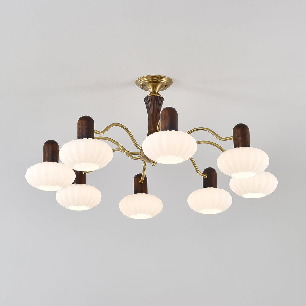 Walnut Color Embrace Gasolier Chandelier