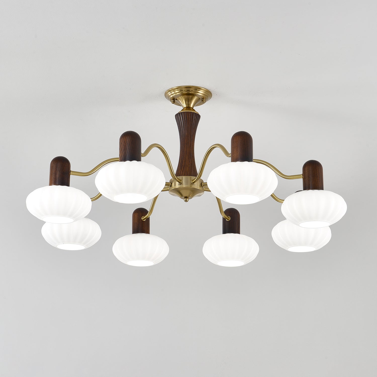 Walnut Color Embrace Gasolier Chandelier