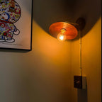 Walnut Flared Lamp bracket Wall Light