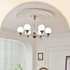 Walnut Glass Ball Electrolier Chandelier
