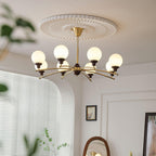 Walnut Glass Ball Electrolier Chandelier
