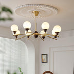 Walnut Glass Ball Electrolier Chandelier