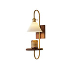 Walnut Shelf Wall light fixture Sconce