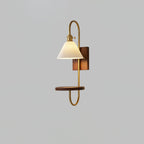 Walnut Shelf Wall light fixture Sconce