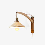 Swing Arm Walnut Wall Light