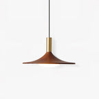 Walnut Wood Dish Droplight Pendant Light