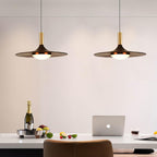 Walnut Wood Dish Droplight Pendant Light