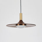 Walnut Wood Dish Droplight Pendant Light