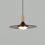 Walnut Wood Dish Droplight Pendant Light
