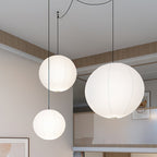 Akari A Round Swag Light (white plug wire)