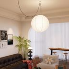 Akari A Round Swag Light (white plug wire)