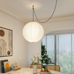 Akari A Round Swag Light (white plug wire)
