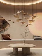 Wave Floating Leaf Crown Chandelier