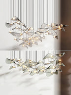 Wave Floating Leaf Crown Chandelier