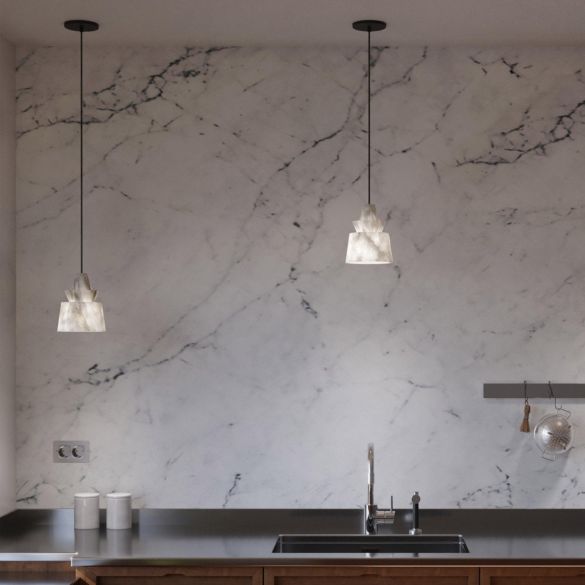 Strata Alabaster Pendant Light