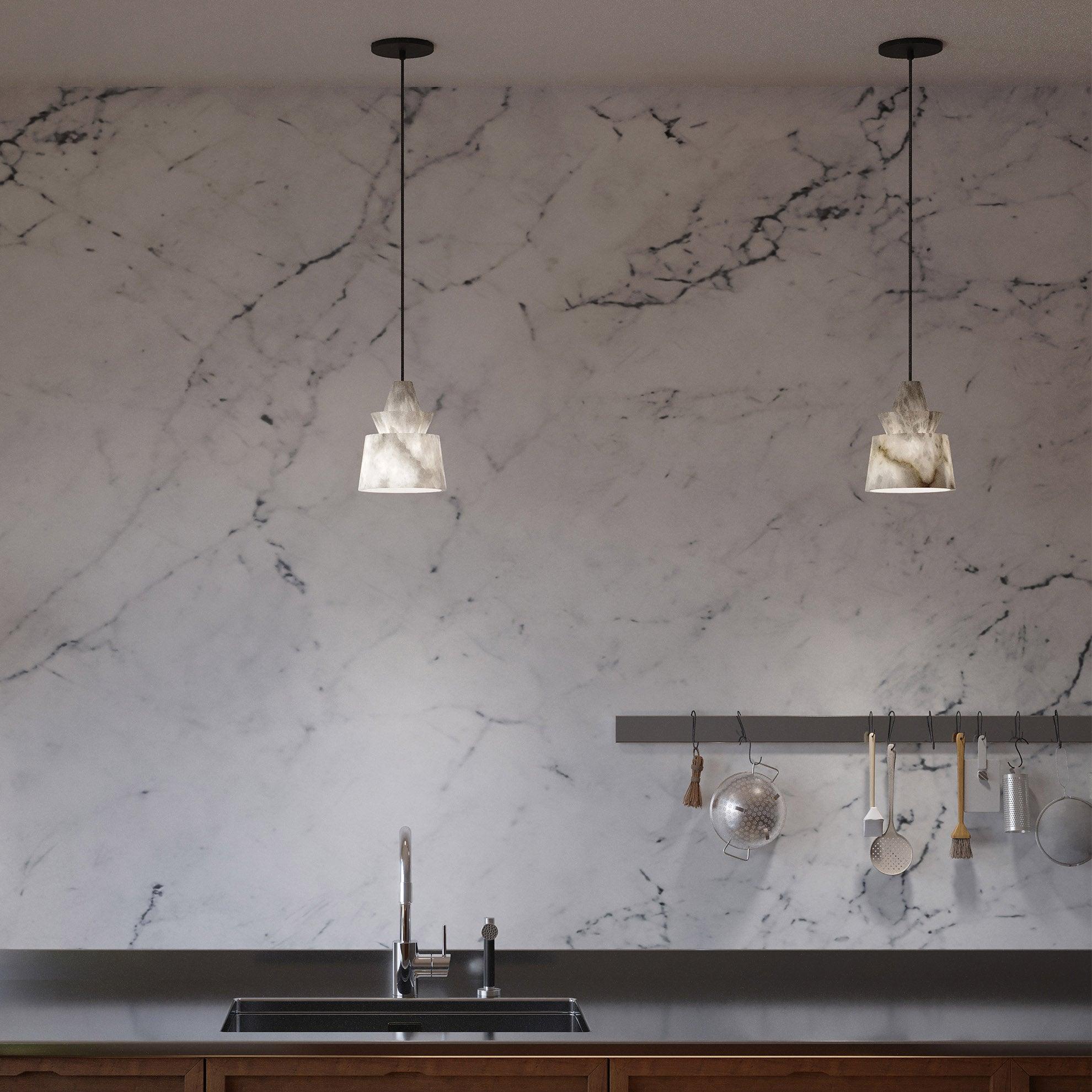 Strata Alabaster Pendant Light