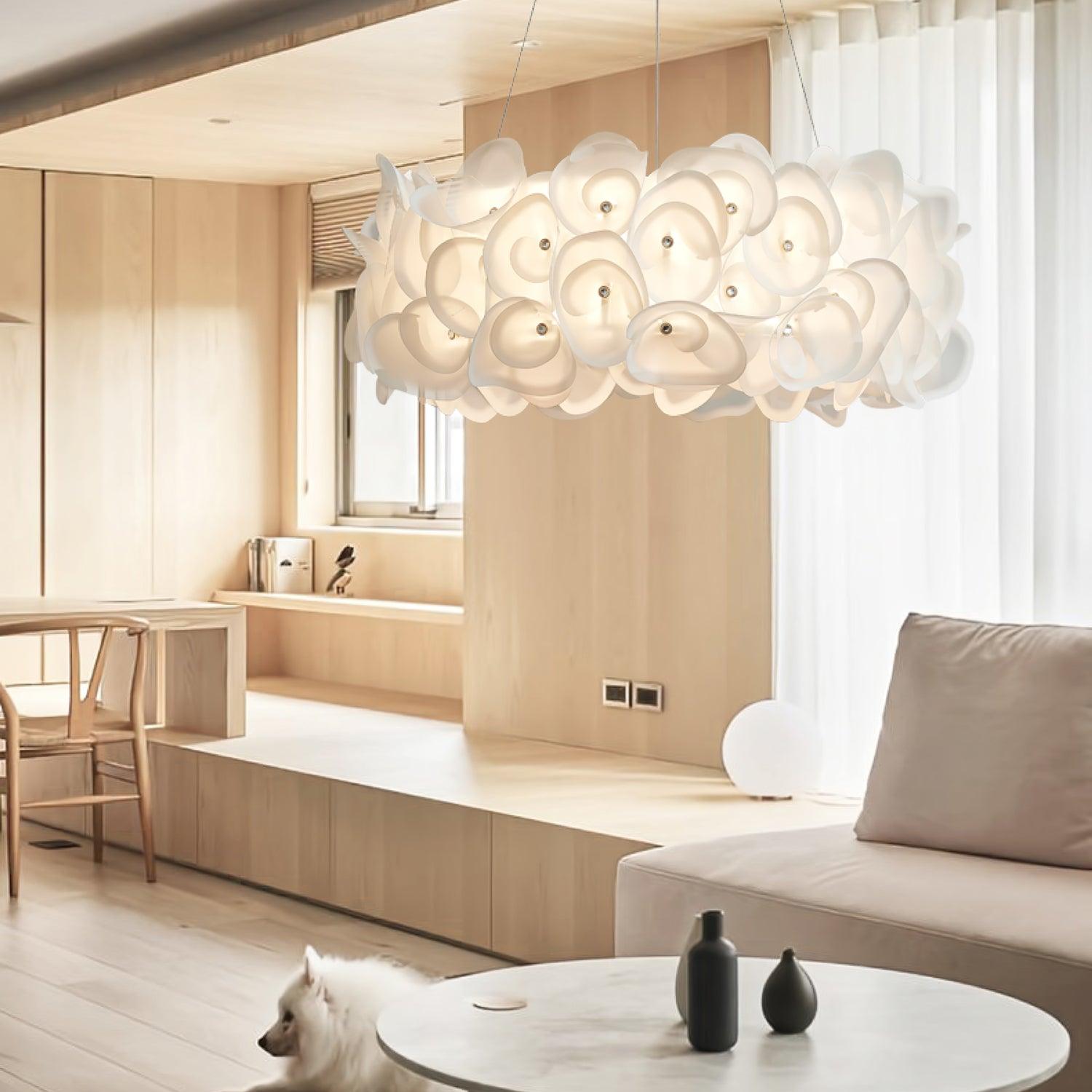 White Hydrangea Houselight Pendant Lamp