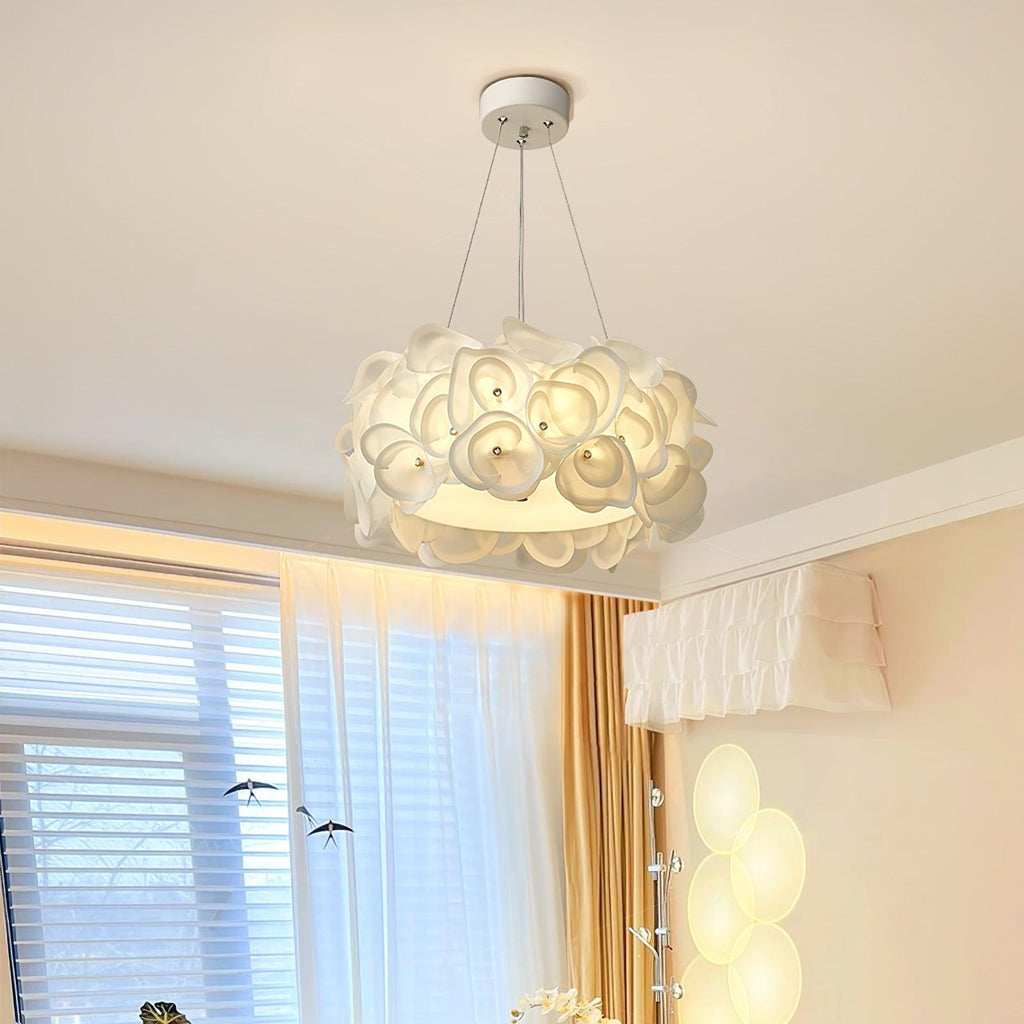 White Hydrangea Houselight Pendant Lamp