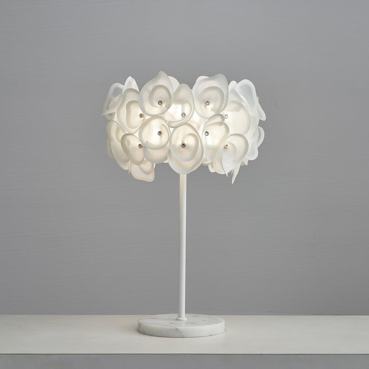 White Hydrangea Portable lamp Table Lamp