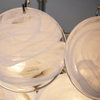 White Murano Disc Gasolier Chandelier