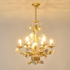 White Rose Crystal Crown Chandelier
