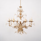White Rose Crystal Crown Chandelier
