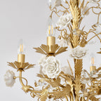 White Rose Crystal Crown Chandelier
