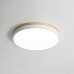 White Round Wooden Flush mount light Ceiling Lamp