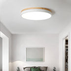 White Round Wooden Flush mount light Ceiling Lamp