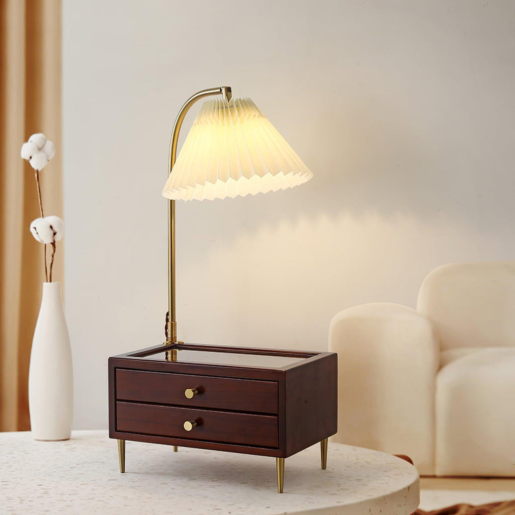 Wood Drawer Portable lamp Table Lamp