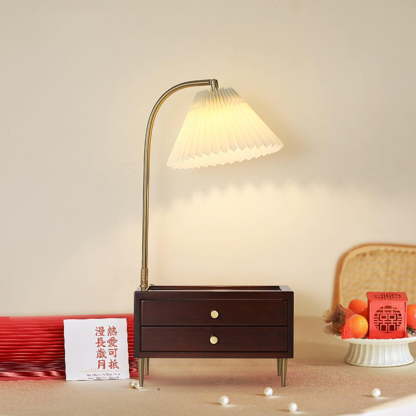 Wood Drawer Portable lamp Table Lamp