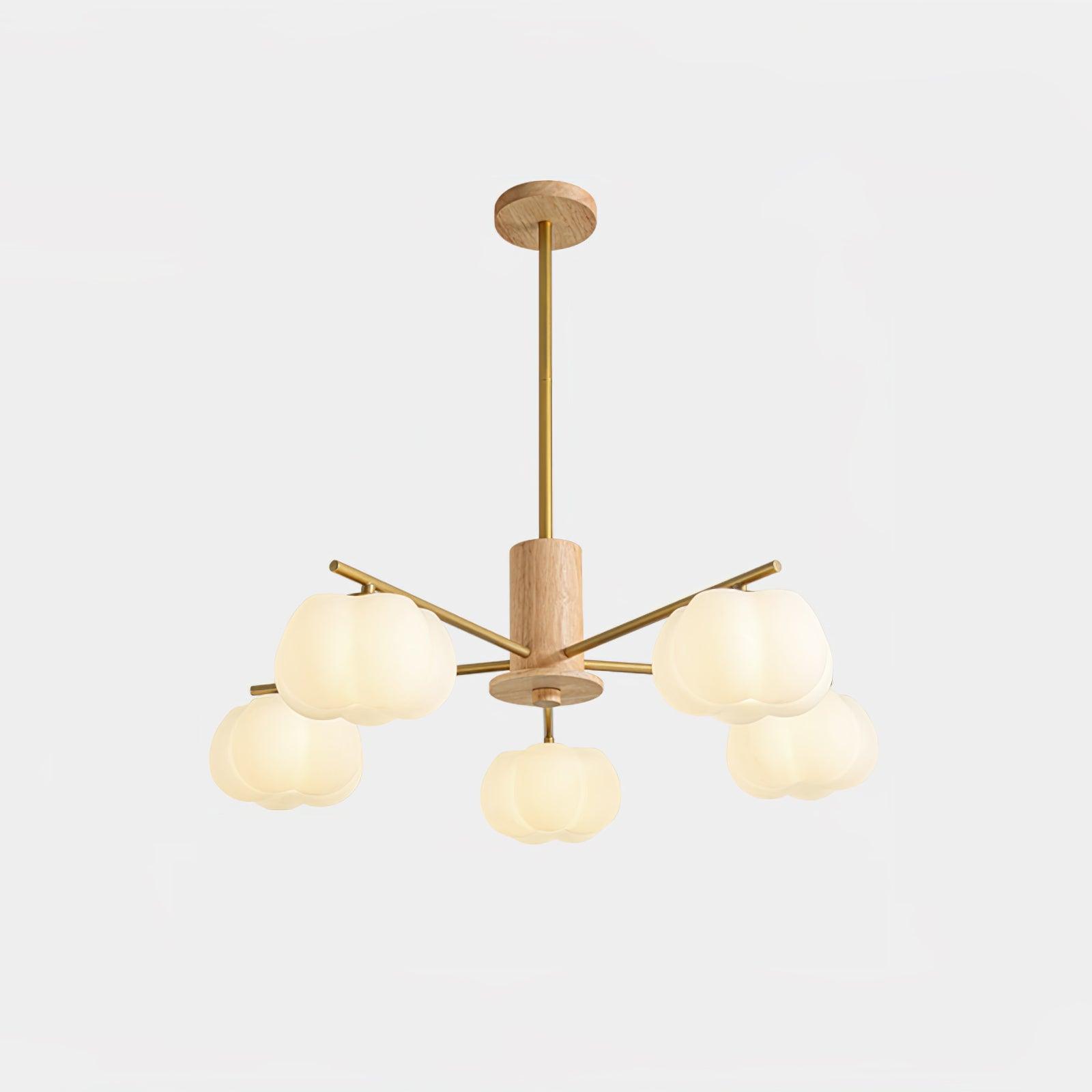 Wooden Cotton Balls Candelabrum Chandelier
