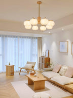 Wooden Cotton Balls Candelabrum Chandelier
